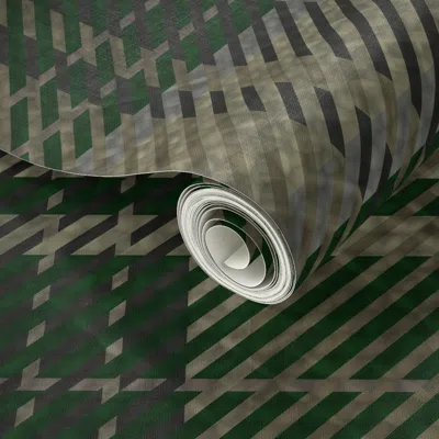 Spoonflower Peel And Stick Wallpaper Traditional Plaid Texture Rich Autumn Fall Harvest Olive Green Rustic  Remo