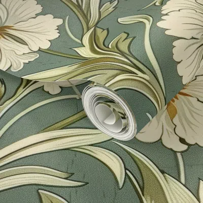 Spoonflower Peel And Stick Wallpaper Trendy Stylish Belle Epoque Floral-2 2' X 12' Removable