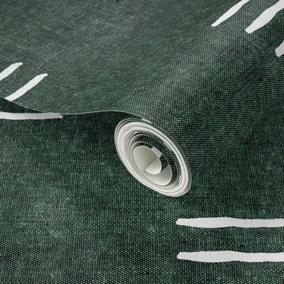 Spoonflower Peel And Stick Wallpaper Triple Dash Mud Dark Green Lush Mud Farmhouse Tribal Lad19 2' X 12' Removab