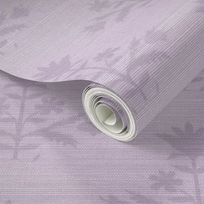 Spoonflower Peel And Stick Wallpaper Tulip Print Faux Grasscloth In Lilac Two Tone  Removable