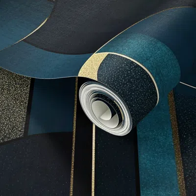 Spoonflower Peel And Stick Wallpaper Turquoise Geometric 6 2' X 12' Removable In Multi