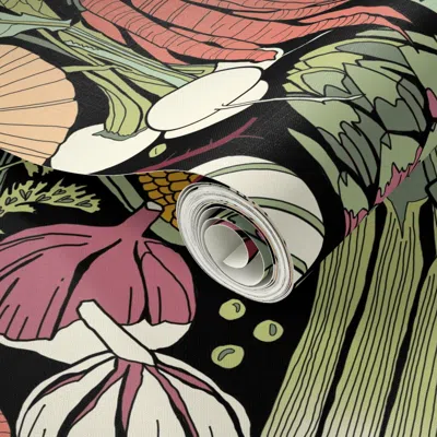 Spoonflower Peel And Stick Wallpaper Vegetable Garden 2' X 12' Removable