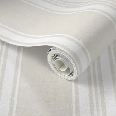 Spoonflower Peel And Stick Wallpaper Vertical Stripes White On Cream 2' X 12' Removable