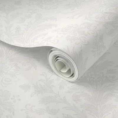 Spoonflower Peel And Stick Wallpaper Victorian Beige Over Cream Sketched Large Classic Damask Vintage 2' X 12' R In Gray