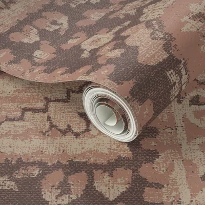 Spoonflower Peel And Stick Wallpaper Vienne Canvas Persian - Mocha Mousse - Pantone Color Of The Year 2025 2' X 