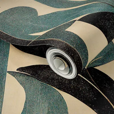 Spoonflower Peel And Stick Wallpaper Vintage 1920s Art Deco Style Fancy Leaf Ii 2' X 12' Removable