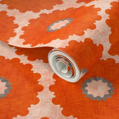 Spoonflower Peel And Stick Wallpaper Vintage Coralpop 2' X 12' Removable