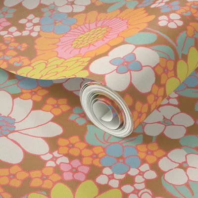 Spoonflower Peel And Stick Wallpaper Vintage Kitchen -brownie 2' X 12' Removable In Multi