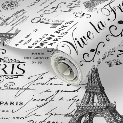 Spoonflower Peel And Stick Wallpaper Vintage Paris 2' X 12' Removable In Multi