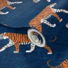 Spoonflower Peel And Stick Wallpaper Walking Tigers - Navy/orange - College Football - Lad22 2' X 12' Removable In Blue