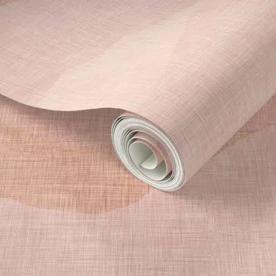 Spoonflower Peel And Stick Wallpaper Warm Minimalist Abstract Mountain Landscape In Pink Tones 2' X 12' Removabl