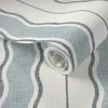 Spoonflower Peel And Stick Wallpaper Wavy Mod Stripe In Moody Ocean Gray 2' X 12' Removable In Blue