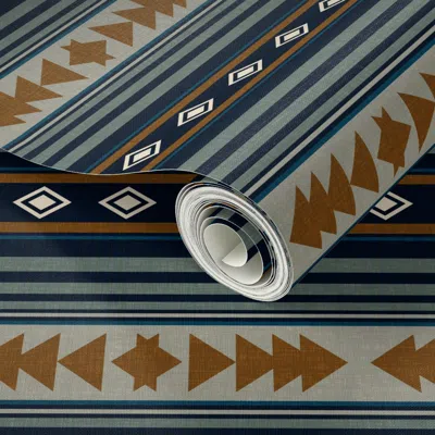 Spoonflower Peel And Stick Wallpaper Western Blanket - Buckskin 2' X 12' Removable