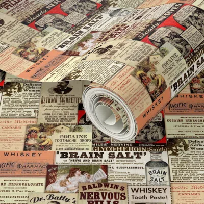 Spoonflower Peel And Stick Wallpaper Whiskey Toothpaste And Brain Salt 2' X 12' Removable