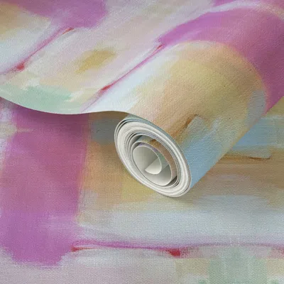Spoonflower Peel And Stick Wallpaper Whispers Of Pink Orange Pink  Removable