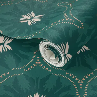 Spoonflower Peel And Stick Wallpaper Wildlfower Jasmin Deco Large 2' X 12' Removable