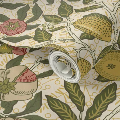 Spoonflower Peel And Stick Wallpaper William Morris "fruit" 1 2' X 12' Removable