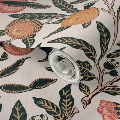 Spoonflower Peel And Stick Wallpaper William Morris Pomegranate Or Fruit Antique Light Large 2' X 12' Removable