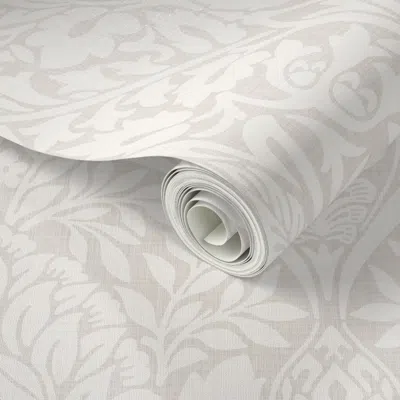 Spoonflower Peel And Stick Wallpaper William Morris-damask7 Linen Texture  Removable