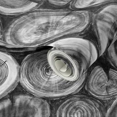 Spoonflower Peel And Stick Wallpaper Wood Pile 2' X 12' Removable