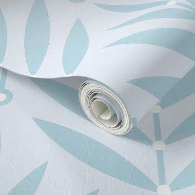 Spoonflower Peel And Stick Wallpaper Xl Geometric Deco Symmetry Blue Minimalist 0038 G 2' X 12' Removable