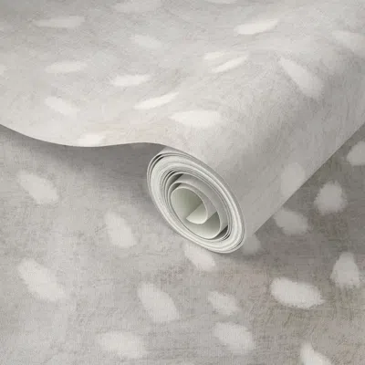 Spoonflower Peel And Stick Wallpaper Xl Soft Neutral Taupe Gray Deer Hide - Speckled Antelope Fawn Animal Print 