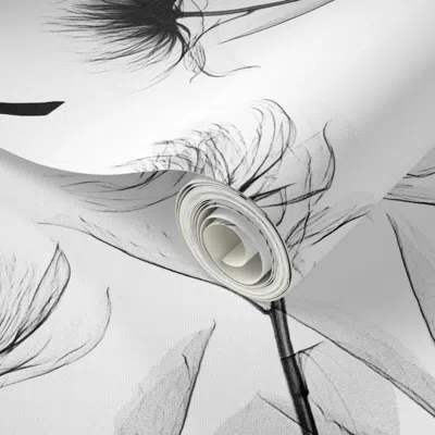 Spoonflower Peel And Stick Wallpaper Xray Peony Diamond 2' X 12' Removable