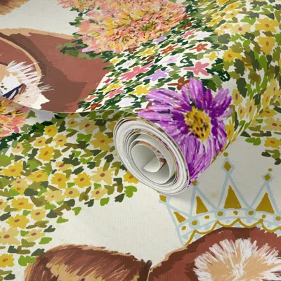 Spoonflower Peel And Stick Wallpaper Year Of The Ox (have An Amoozing Year ) 2' X 12' Removable