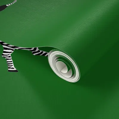 Spoonflower Peel And Stick Wallpaper Zebra Hi5 Green 2' X 12' Removable In Multi