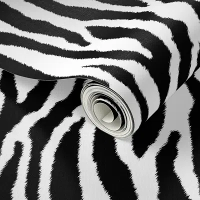 Spoonflower Peel And Stick Wallpaper Zebra Or White Tiger Stripes 2' X 12' Removable In Multi