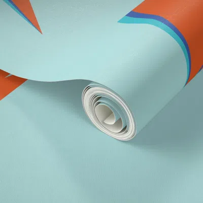 Spoonflower Peel And Stick Wallpaper Ziggy Aqua  Removable