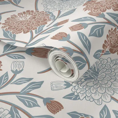 Spoonflower Peel And Stick Wallpaper Zinnia - A Timeless Beauty 2' X 12' Removable