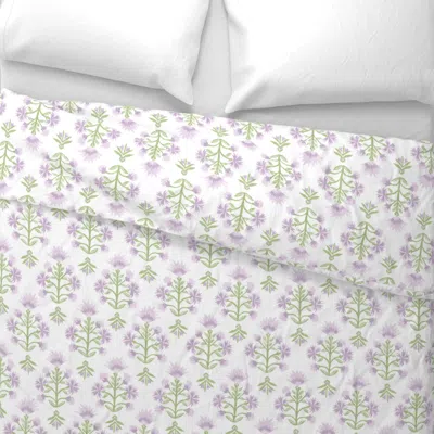 Spoonflower Penny Purple Green Wide Cotton Sateen 3.5 oz 26" X 20" Standard Knife Edge