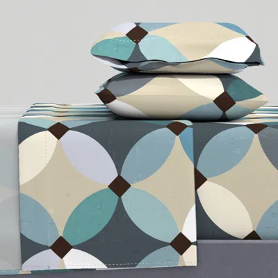 Spoonflower Petals Sky Jumbo King Sheet Set