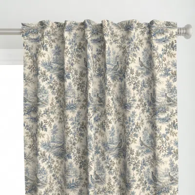 Spoonflower Pheasant Country Toile Curtain Panel In Multi