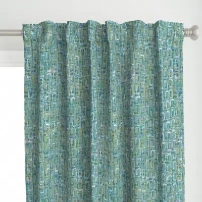 Spoonflower Phi Teal Aquatic 24inl Curtain Panel