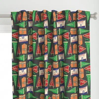 Spoonflower Philly Flags Grey Small Curtain Panel