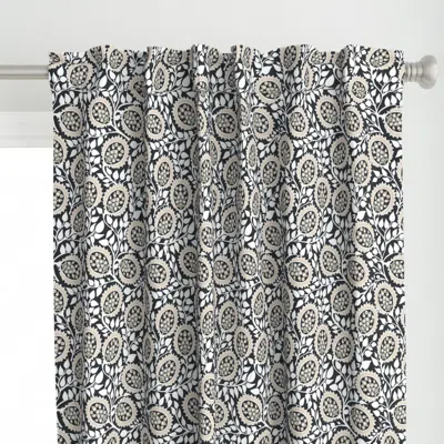 Spoonflower Phoenix Black Olive And Curtain Panel