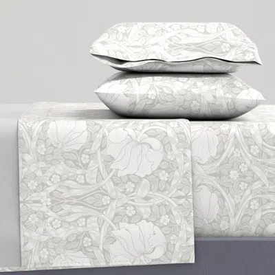 Spoonflower Pimpernel In Vintage White (arts & Crafts Neutrals) - William Morris King Sheet Set