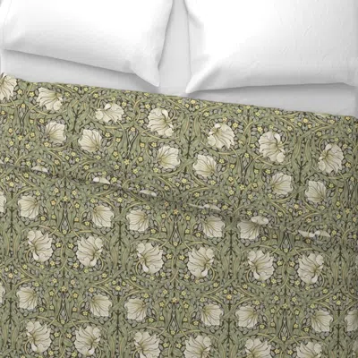 Spoonflower Pimpernel Olive Wide Cotton Sateen 3.5 oz 26" X 20" Standard Knife Edge