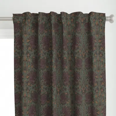 Spoonflower Pimpernel William Morris Curtain Panel In Green