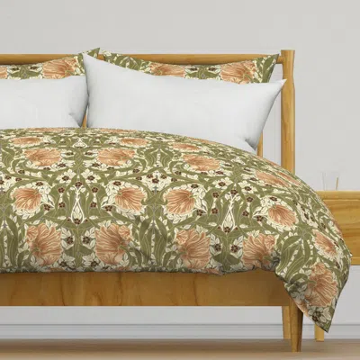 Spoonflower Pimpernel William Morris Duvet Cover In Green