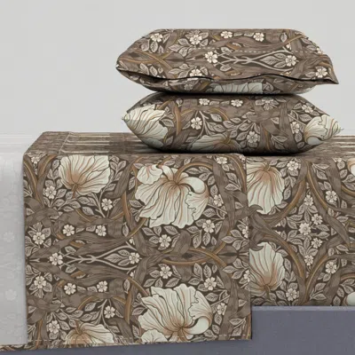 Spoonflower Pimpernel William Morris Heritage Glamour & Cottage Flowers Deco Queen Sheet Set