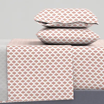Spoonflower Pinecones Terracotta On White Copy Full Sheet Set