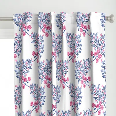 Spoonflower Pink And Coblat Blue Emma Curtain Panel