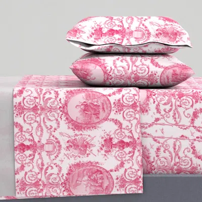 Spoonflower Pink Dawn Rococo Harvest King Sheet Set