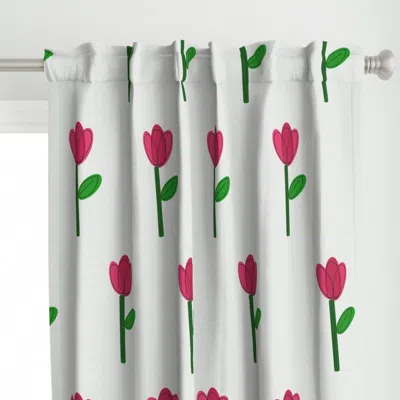 Spoonflower Pink Flower Extra Large Curtain Panel