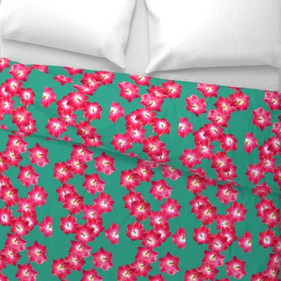 Spoonflower Pink Flowers Wide Cotton Sateen 3.5 oz 26" X 20" Standard Knife Edge