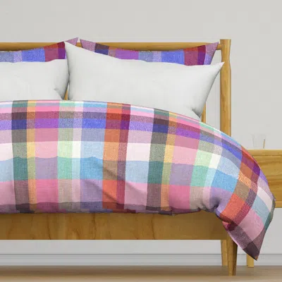 Spoonflower Plaid Rainbow Madras Tartan Duvet Cover In Multi