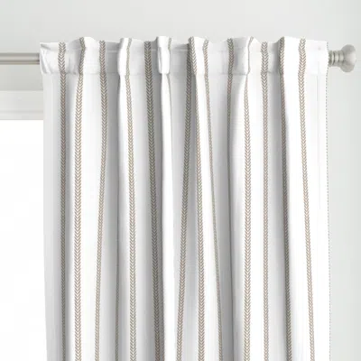 Spoonflower Plait Herringbone Stripe Curtain Panel